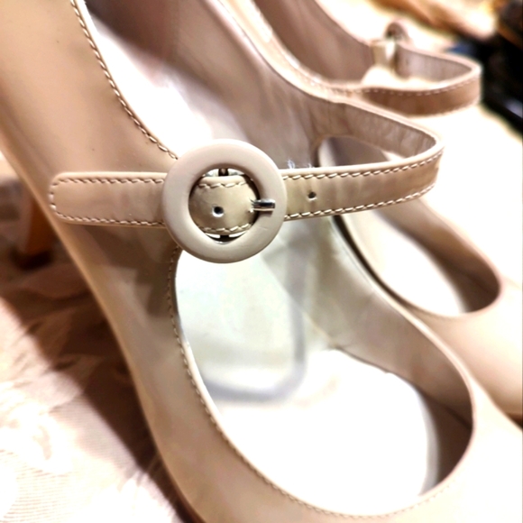 🤎Elegant Vintage Mink Blush Genuine Patent Leather Mary Jane Kitten Heels - 7.5 - Picture 8 of 15